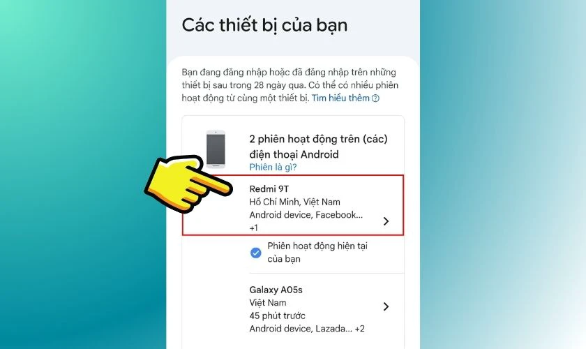 Chọn thiết bị Xiaomi của bạn trong danh sách