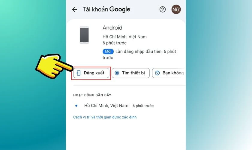 Nhấn Đăng xuất để đăng xuất CH Play trên Xiaomi