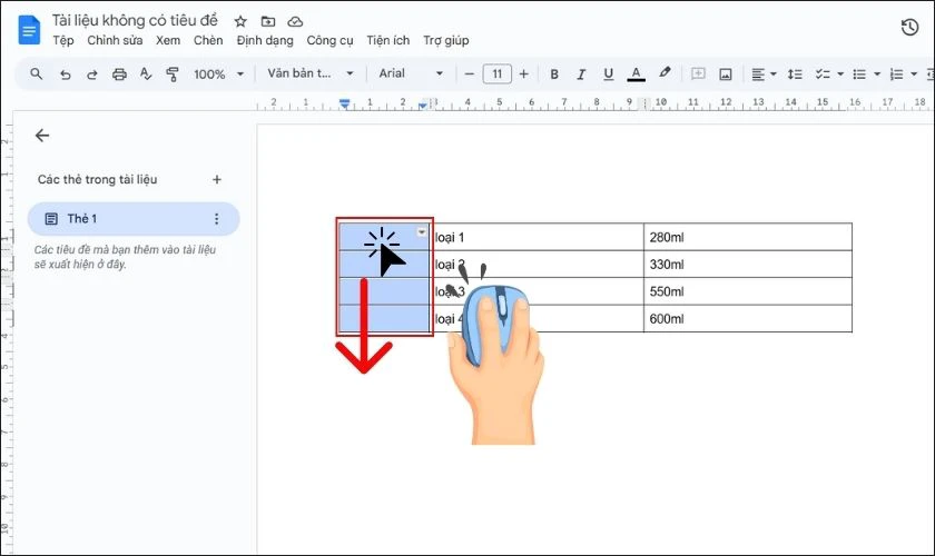 Bôi đen các cột hoặc các hàng muốn đánh số thứ tự tự động