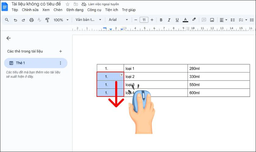 Tiếp tục bôi đen từ ô thứ 2 đến hết vùng cần chọn