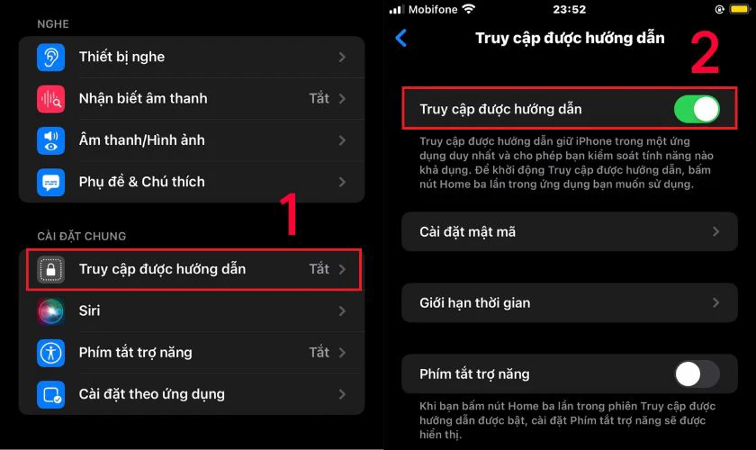 Cách đặt mật khẩu ứng dụng trên iPhone bằng cài đặt Trợ năng
