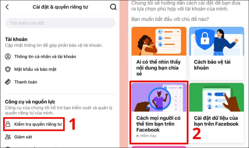 Bạn ấn chọn vào mục Cách mọi người có thể tìm bạn trên Facebook