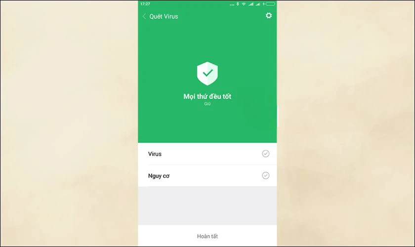 Điện thoại Xiaomi sẽ bắt đầu quá trình kiểm tra và diệt virus