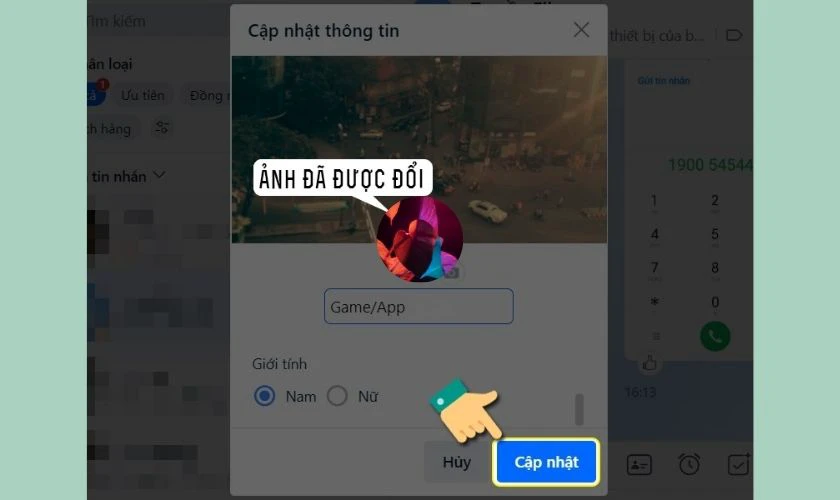 Kiểm tra lại ảnh đại diện đã được thay đổi