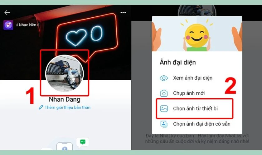 Chọn mục Chọn ảnh từ thiết bị