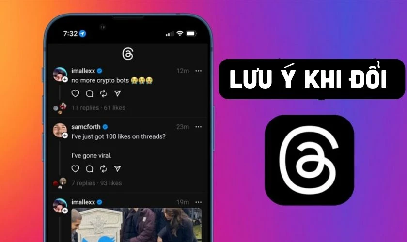 Lưu ý khi đổi Avatar Threads