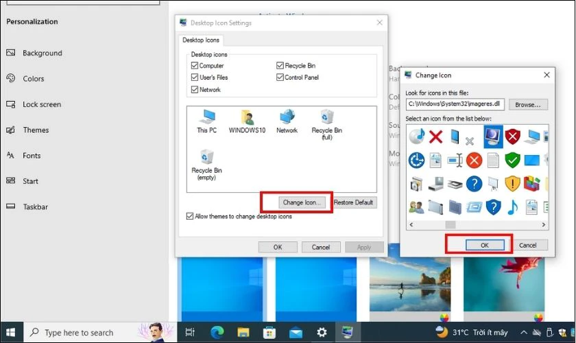 Thay đổi icon thư mục trên máy tính Win 10