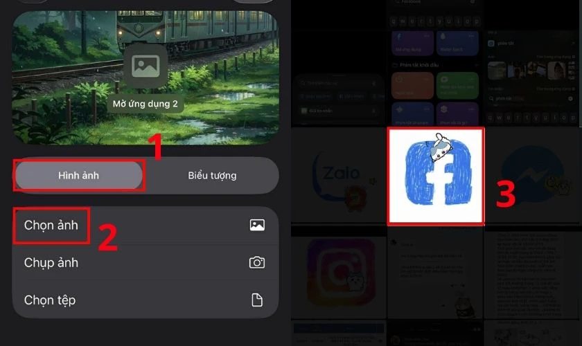 Đặt tên và chọn ảnh đại diện cho icon
