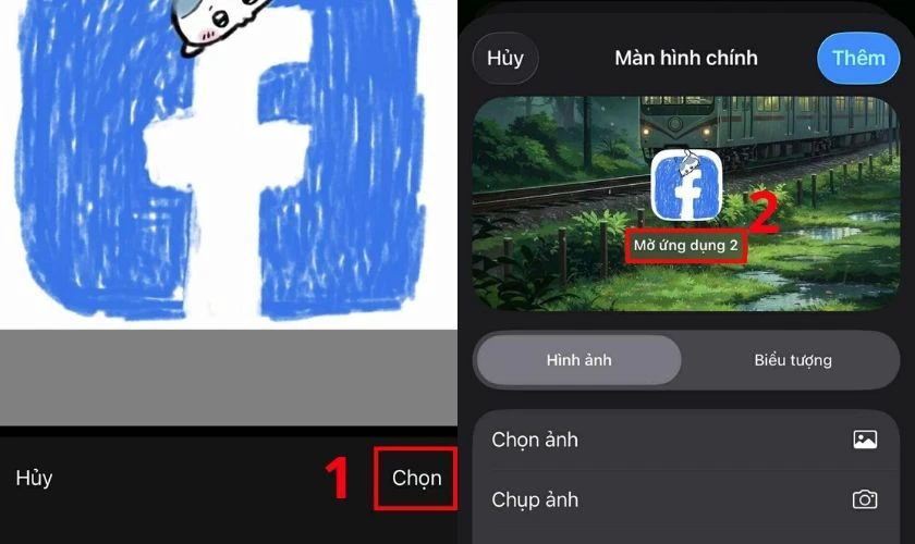 Chỉnh sửa kích thước icon