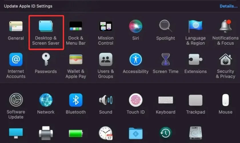 Cách đổi màn hình khóa MacBook Air trong System Settings