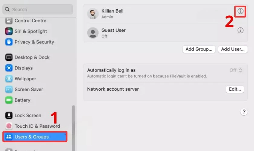Cách đổi hình đại diện trên màn hình khóa MacBook Air
