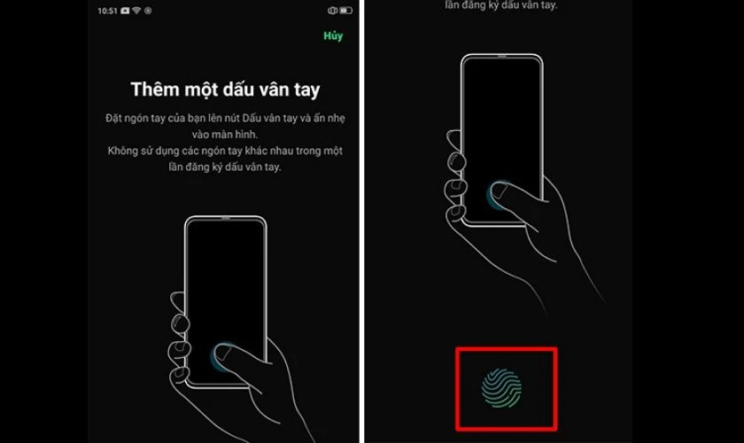 Thêm dấu vân tay để đặt mật khẩu mới cho điện thoại