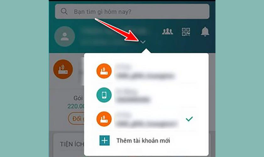 Kế đến bạn hãy chọn hợp đồng dịch vụ Internet đang sử dụng