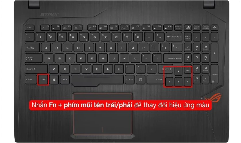 Cách đổi màu bàn phím laptop ASUS bằng phím tắt
