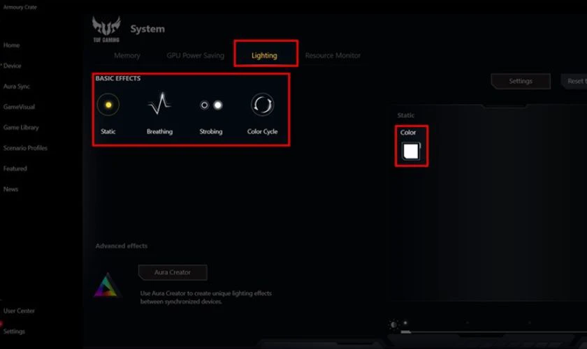 Thay đổi màu sắc bàn phím laptop Asus TUF Gaming F15