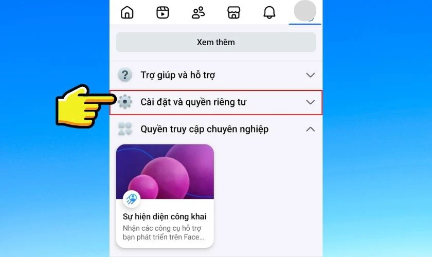 Vào Cài đặt và Quyền riêng tư