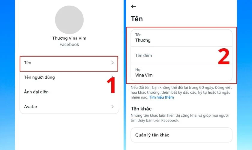 Hướng dẫn đổi tên Facebook trên điện thoại OPPO