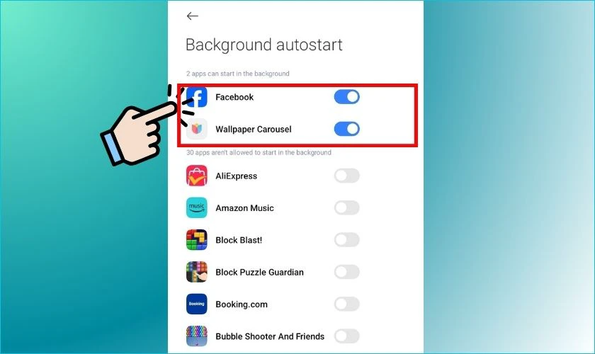 Cuối cùng bạn chọn ứng dụng cần nhận thông báo