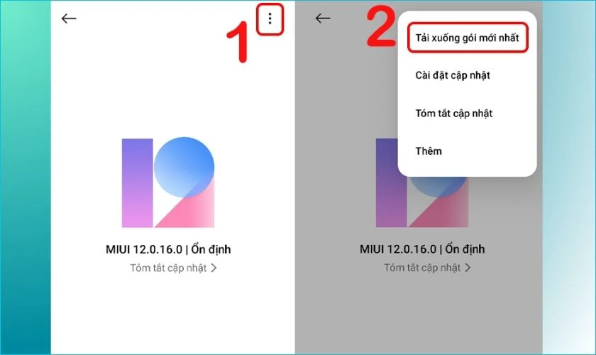 Nhấn vào biểu tượng dấu 3 chấm
