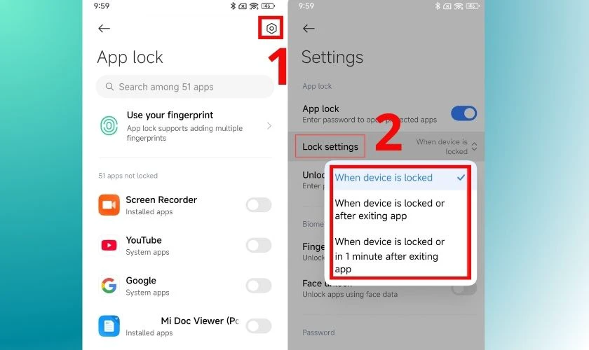 Tiếp theo bạn chọn biểu tượng Cài đặt