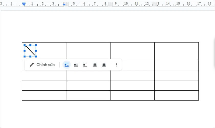 Cách xóa đường gạch chéo ô trong Google Docs