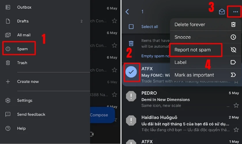 Report not spam