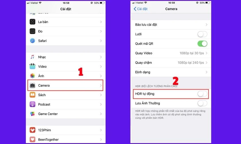 Tắt lưu ảnh gốc HDR để giải phóng dung lượng iPhone