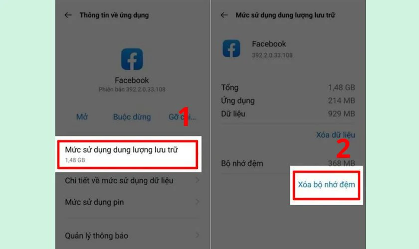 Mức sử dụng dung lượng lưu trữ