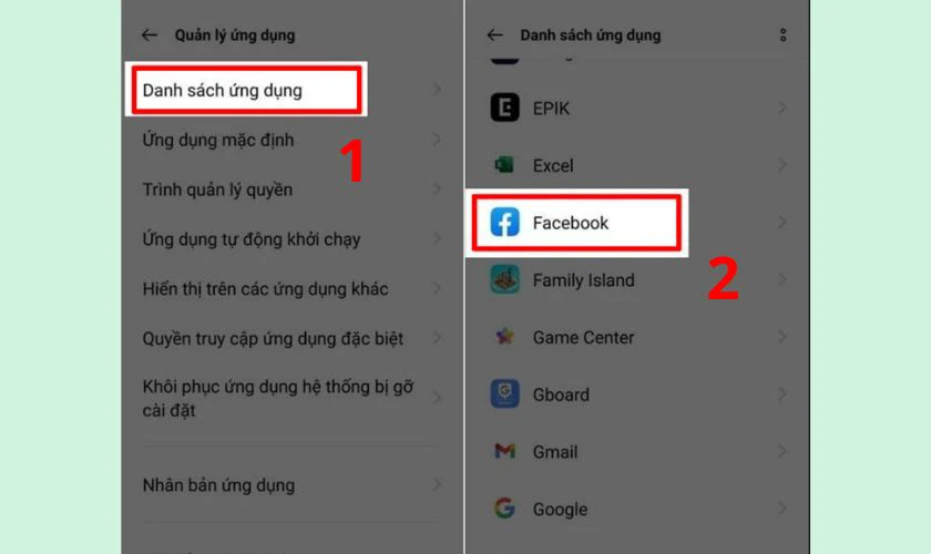 Danh sách ứng dụng