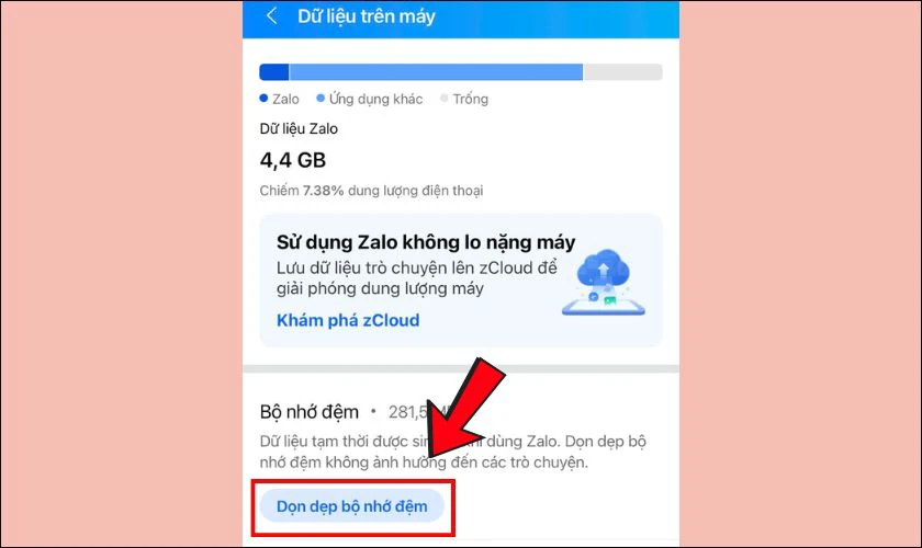 Cuối cùng bạn hãy nhấn vào nút Dọn dẹp bộ nhớ đệm