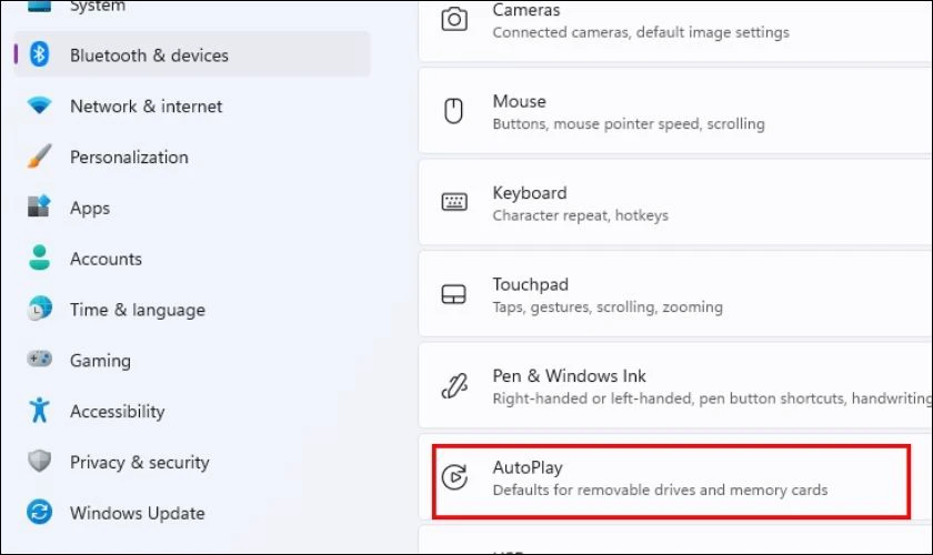 Tắt tính năng phát tự động cho thiết bị ngoài