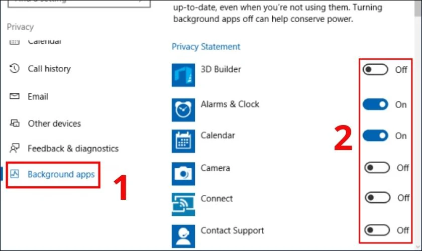 Đóng ứng dụng chạy nền là cách giải phóng RAM máy tính