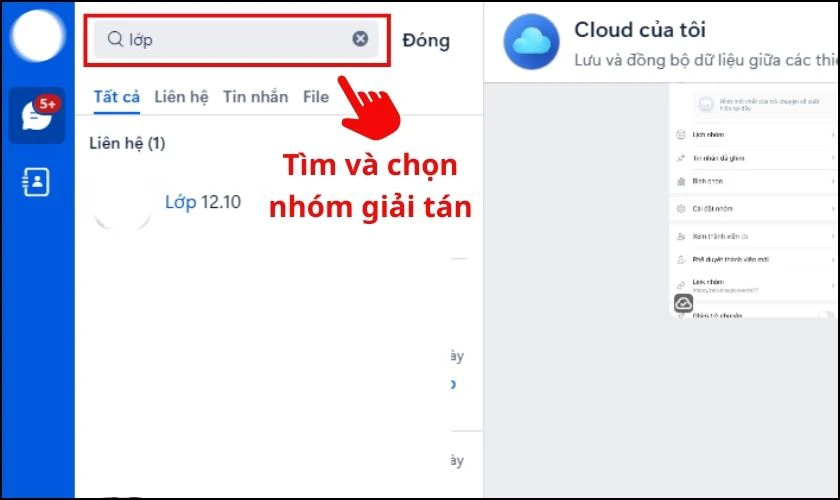 Cách giải tán nhóm Zalo trên máy tính