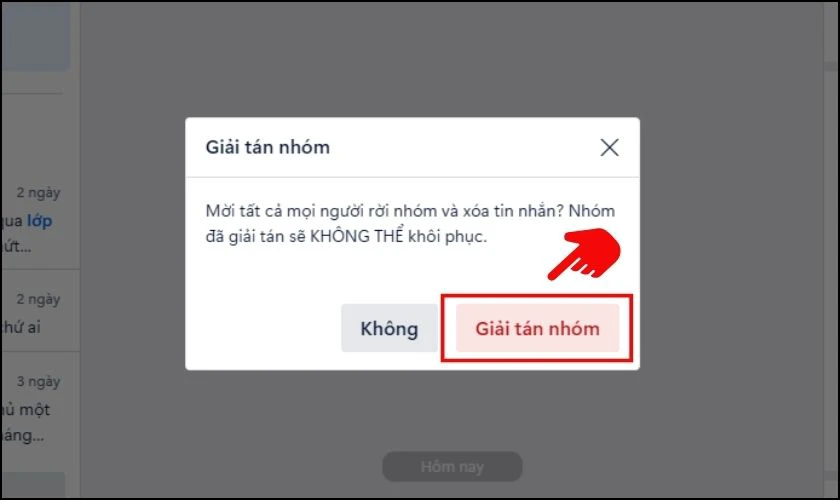 Giải tán nhóm Zalo có khôi phục được không?