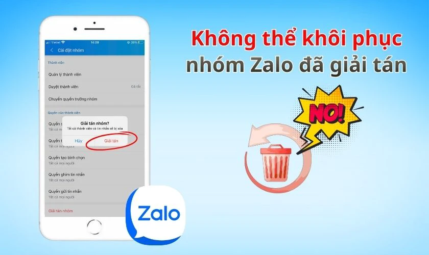 Lưu ý khi giải tán nhóm Zalo