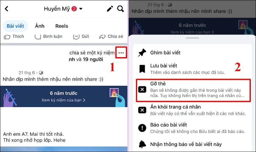 Cách gỡ bỏ gắn thẻ khi được bạn bè tag tên trên Facebook