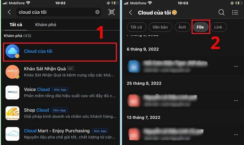Mở ứng dụng Zalo, sau đó truy cập vào mục Cloud của tôi
