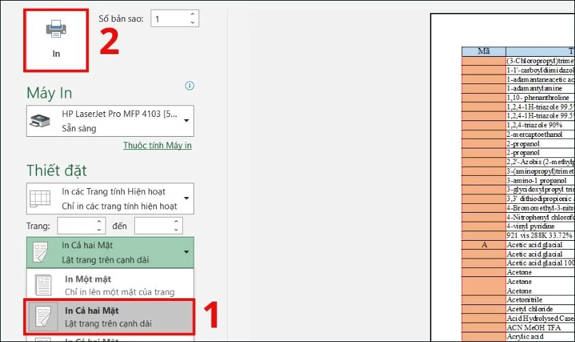 Cách in 2 mặt không cần lật giấy trong Excel