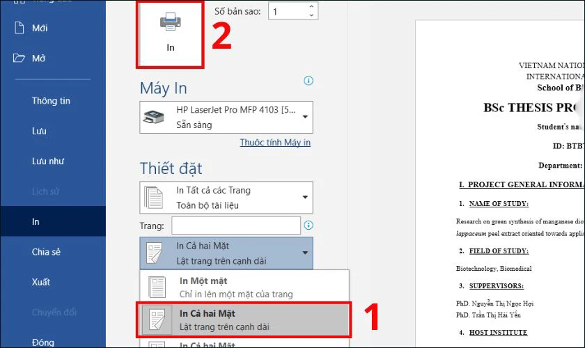 Cách in 2 mặt không cần lật giấy trong Word