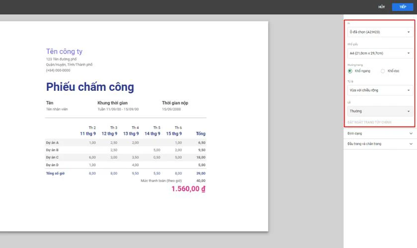 Tùy chỉnh thông số in phù hợp với giấy và mục đích của bạn
