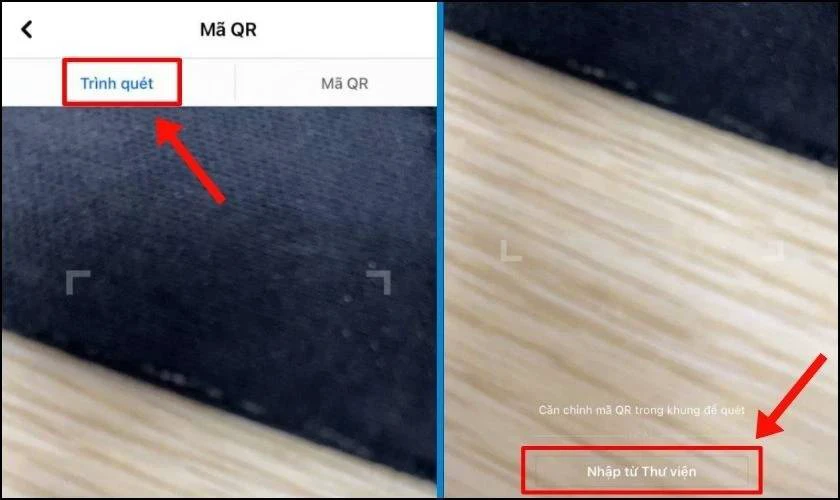 Quét mã QR của người bạn muốn kết bạn hoặc chọn ảnh chứa mã QR từ thư viện