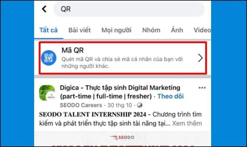 Cách kết bạn trên Facebook qua mã QR