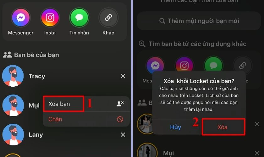 Hướng dẫn cách hủy kết bạn trên Locket đơn giản