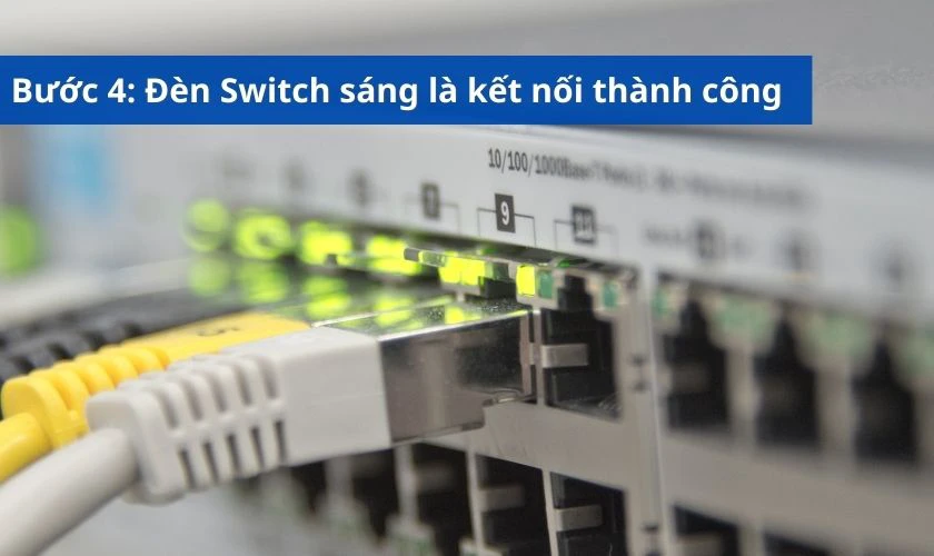 Nếu các đèn trên Switch sáng, nghĩa là đã kết nối thành công