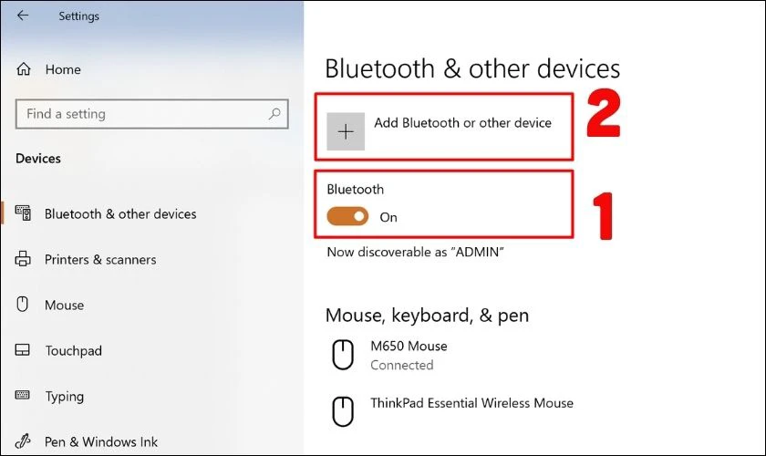Nhấn bật nút Bluetooth