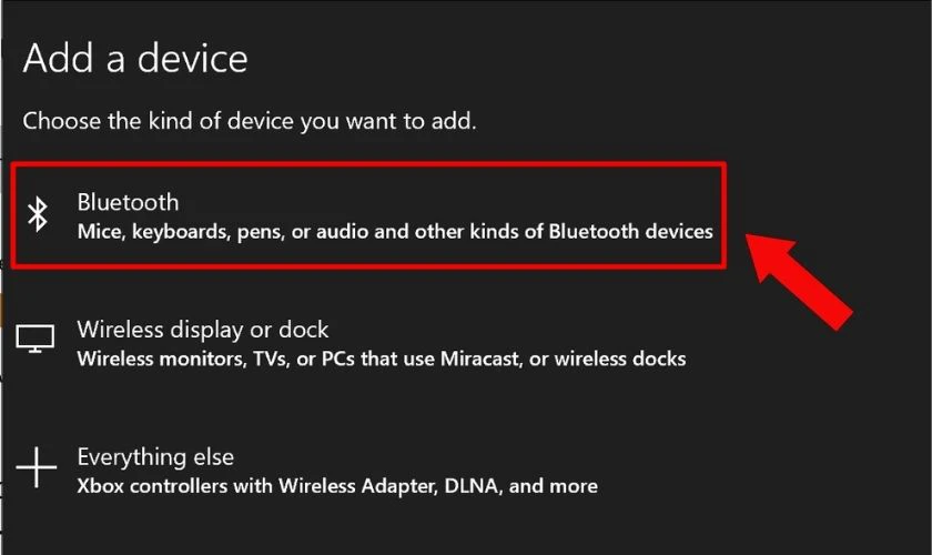 Tiếp tục chọn nút Bluetooth