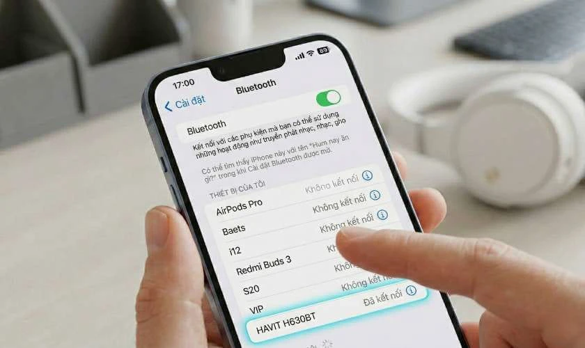 Tìm và kết nối tai nghe Bluetooth Chụp Tai Havit H630BT