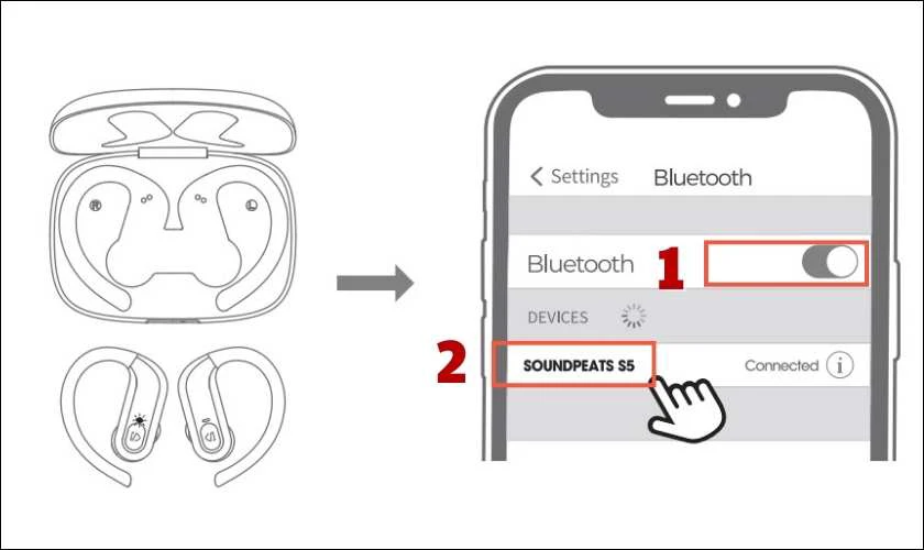 Cách kết nối tai nghe Bluetooth Earbuds SoundPeats S5 nhanh chóng