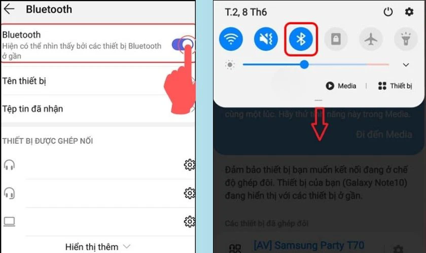 Cách kết nối tai nghe Bluetooth với OPPO - Bật bluetooth