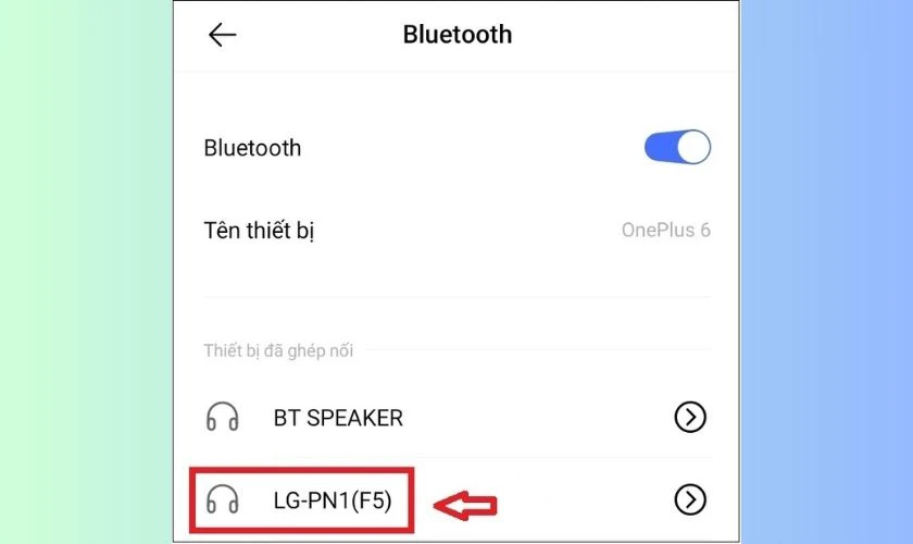Nhấn vào tên tai nghe để nối tai nghe Bluetooth với OPPO